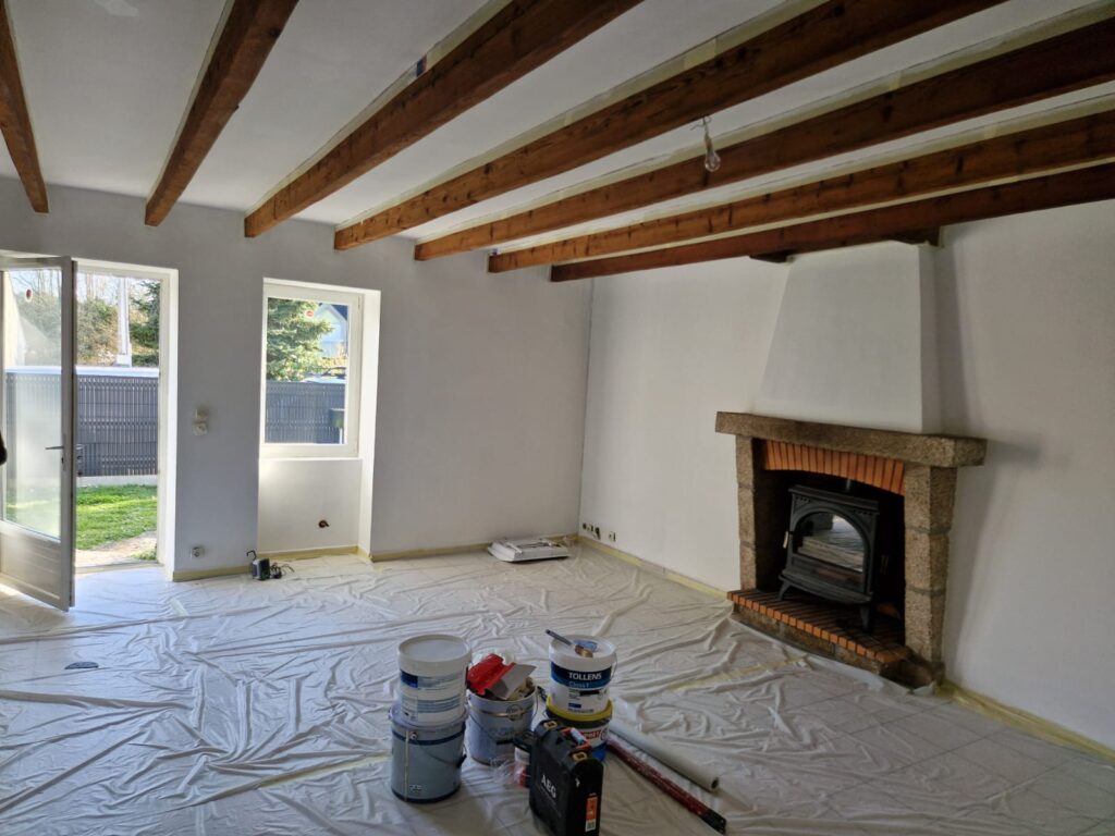 plafonds, blanc, terminé